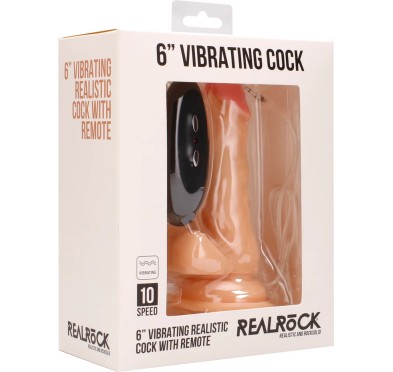 RealRock - Wibrujące realistyczne dildo z jądrami  15 cm